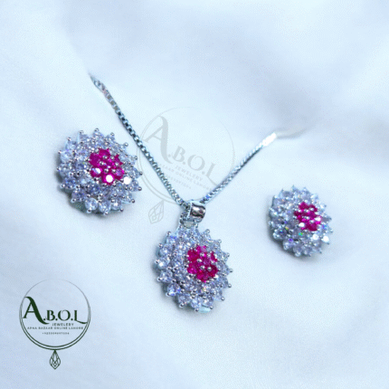 Micro Flower Ruby zircon Set