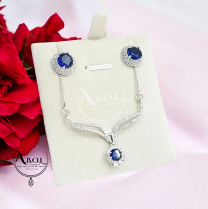 Blue Arch Neckline set