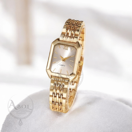 Women'S Quartz Watch Rectangle Golden