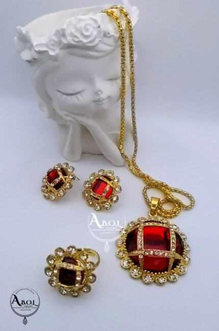 Royal Red & Gold Luxury Jewelry Set – A Timeless Elegance