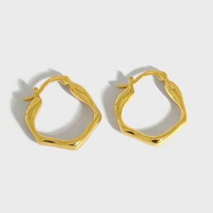 Irregular Geometry SS Hoop Earrings