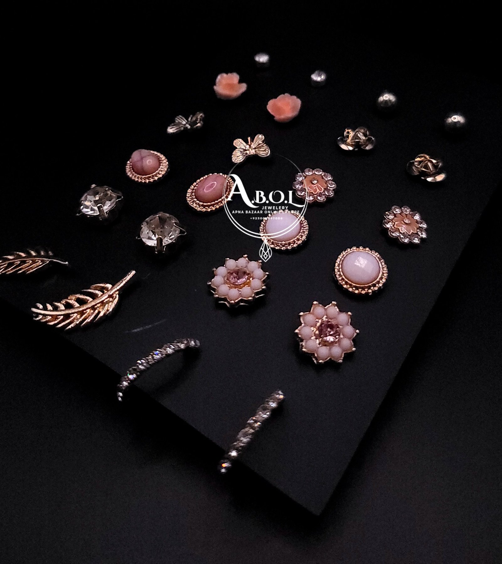 Elegant Multi-Style Stud Earrings Set – 12 Pairs