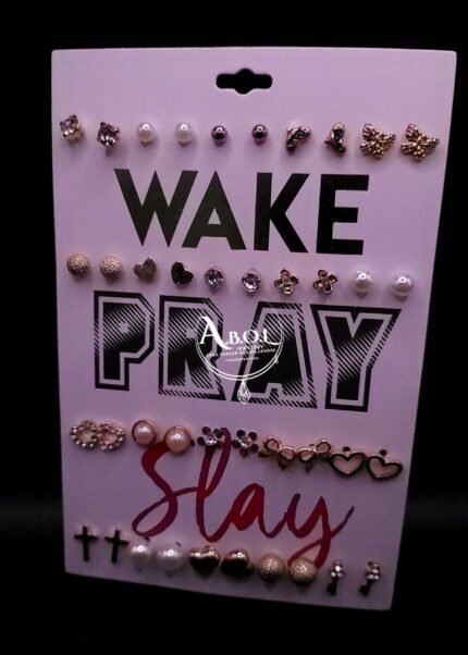 20-Pair Elegant Stud Earrings Set