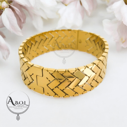 Wide Geometric Bangle Stainless steel