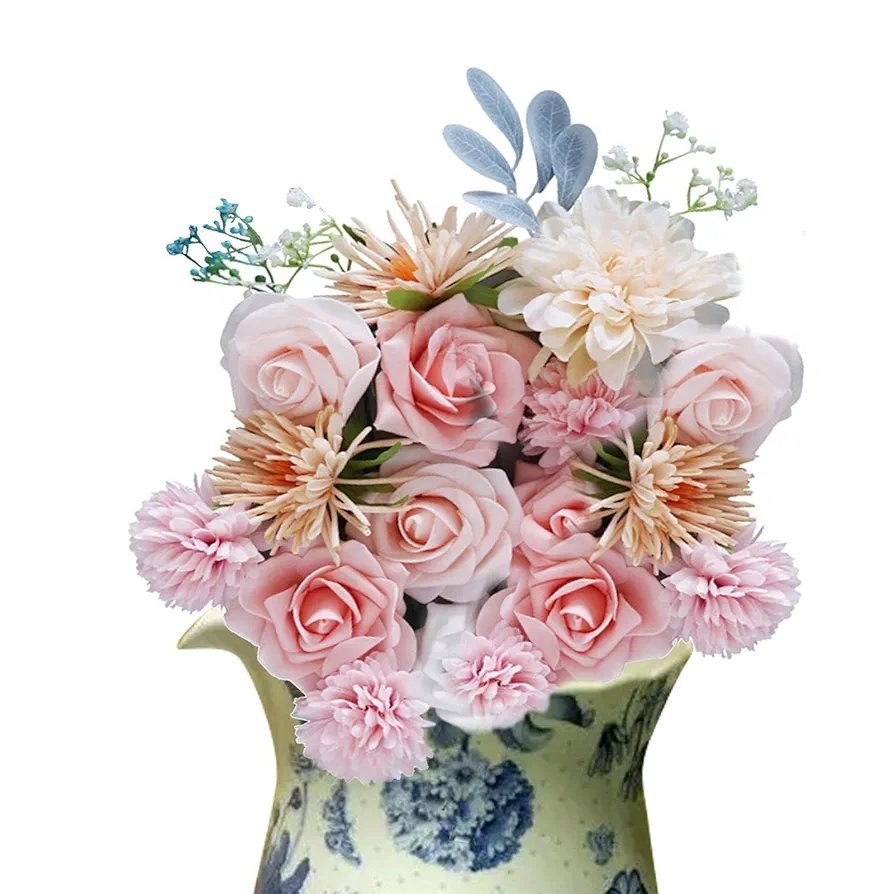 Artificial Flowers Silk Roses Combo Wedding Bridal Bouquets Lifelike - Image 5