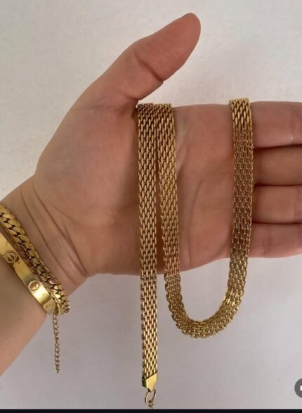 Mesh Neckline +Bracelet  S.S